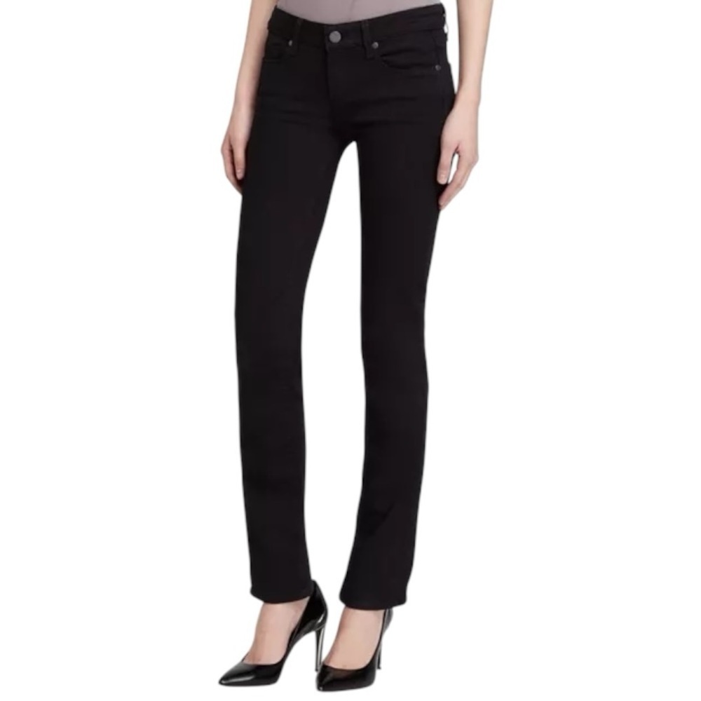 PAIGE Skyline Straight Black‎ Denim Jeans Size 27 Sexy Date Night Low Mid Rise